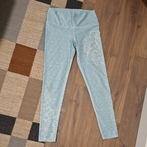 NWOT NoMiNoU My Inner Fire Women's Teal Cosmic/Celestial Leggings (Size 8)